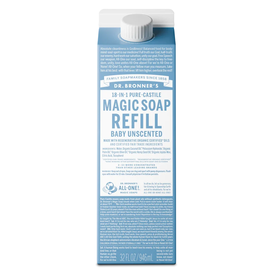 Dr. Bronner's - Organic Baby Unscented Soap Refill 946mL