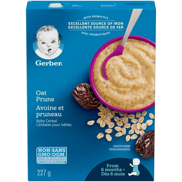 GERBER BABY CEREAL OATMEL PRUNE 227G