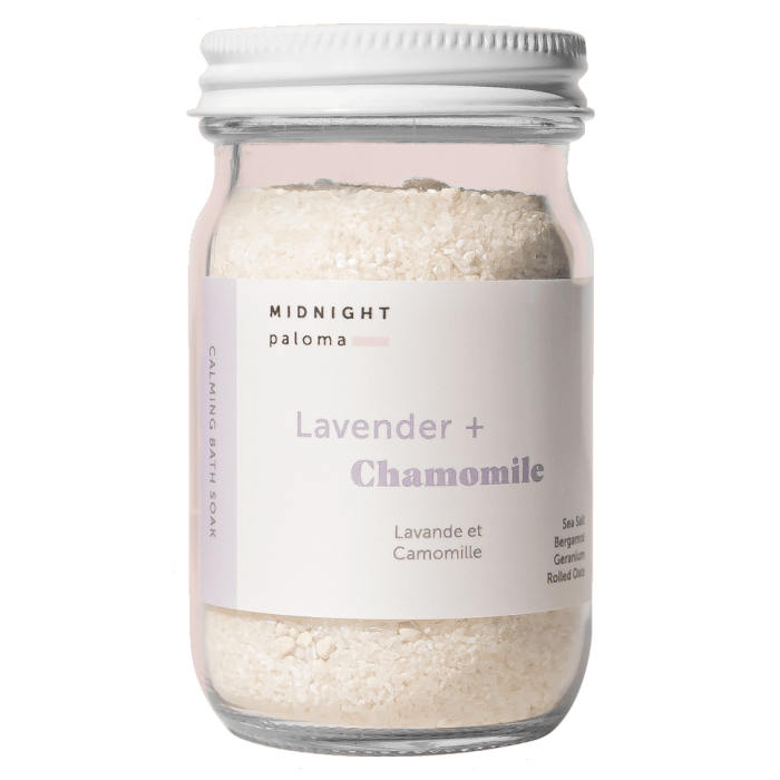 Midnight Paloma - BATH SALT SOAKS 4oz / 140gm - Lavender + Chamomile Calming Bath Soak 4oz
