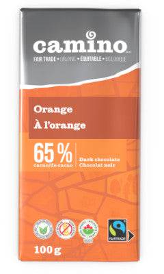 Camino   Organic, Fair Trade Chocolate Bars   Orange Dark Chocolate Bar Org100G