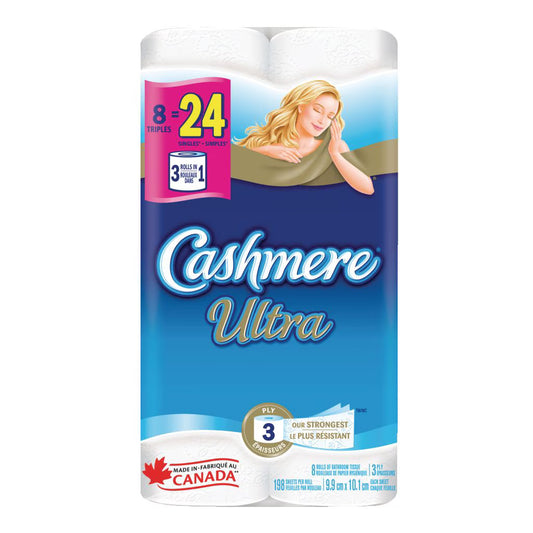 CASHMERE BATHROOM TISSUE 3PLY 198SHEET 8 pack of 6