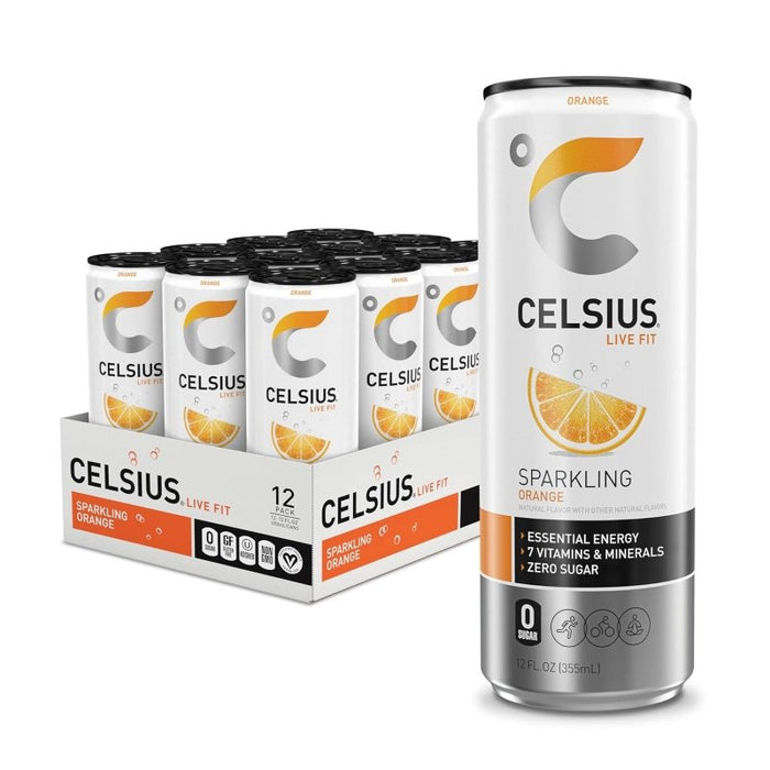 CELSIUS   CELSIUS ENERGY SPARKLING RTD   355ml -12/case   ORANGE
