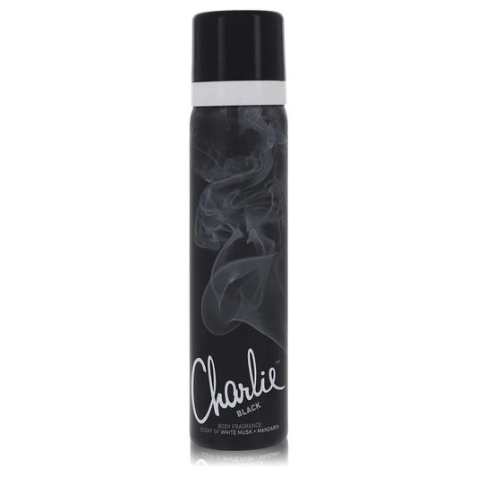 Charlie Black Body Fragrance Spray By Revlon 2.5 oz Body Fragrance Spray