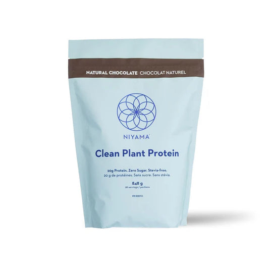 NIYAMA - Clean Plant Protein Powder 28 servings- Natural Chocolate - Stevia-free - with real Organic Cocoa