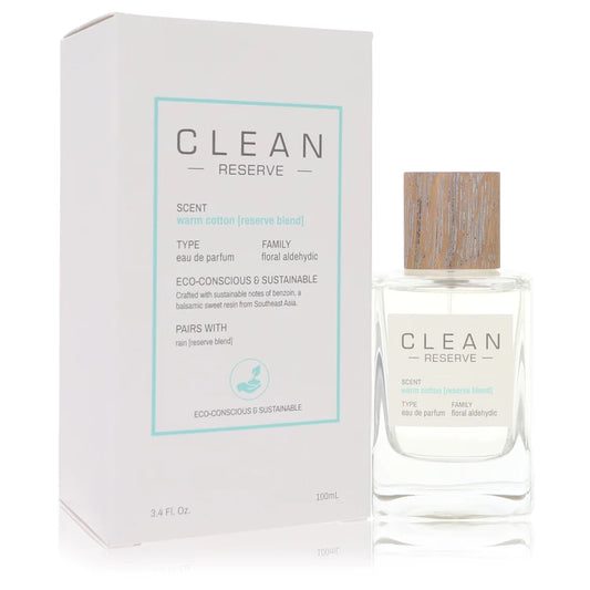 Clean Reserve Warm Cotton Eau De Parfum Spray By Clean 3.4 oz Eau De Parfum Spray