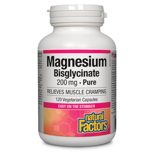 Natural Factors   Magnesium Bisglycinate Pure 200 mg   120vcaps