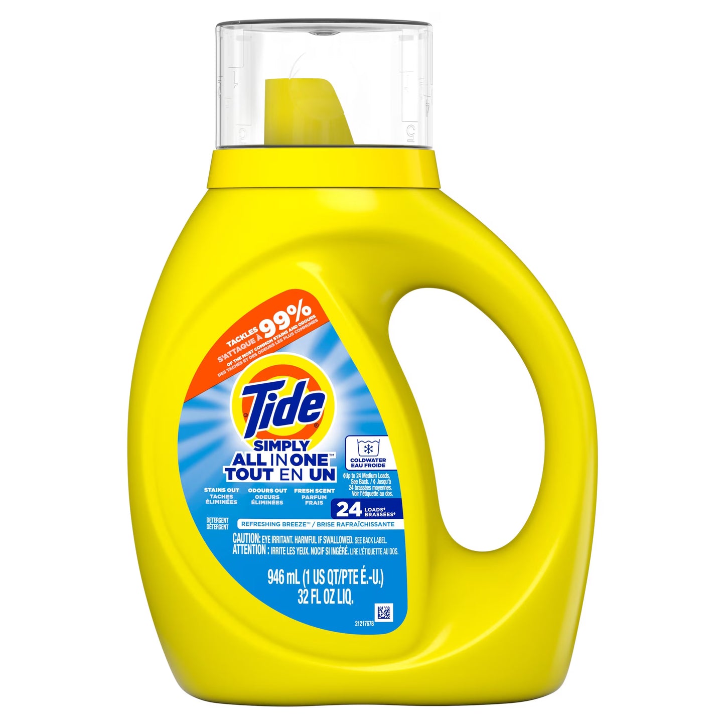TIDE SIMPLY HE REFRESHING BREEZE 946ML pack of 6