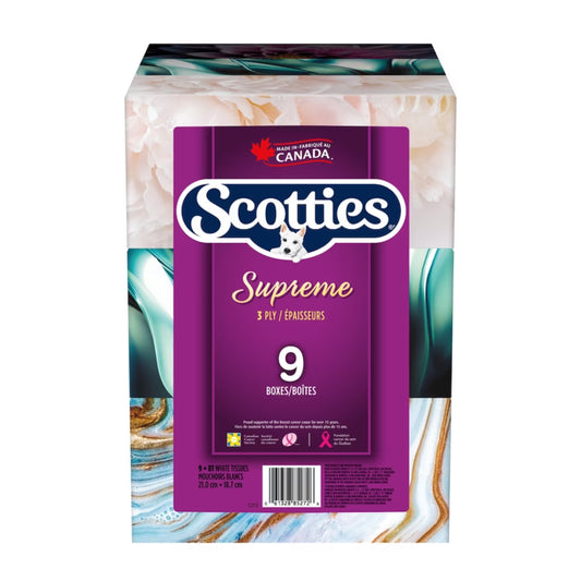 SCOTTIES FACIAL TISSUE SUPREME 3PLY 81SHEETS 9 pack of 4