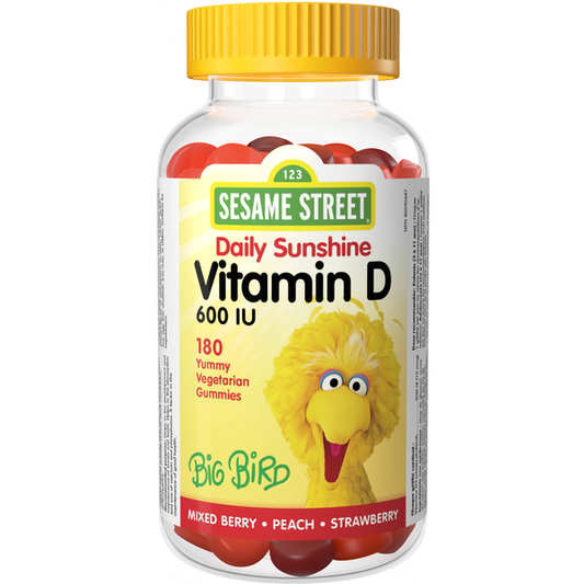 Sesame Street - Vitamin D3 600 IU Mixed Berry • Peach • Strawberry - 180 Vegetarian
Gummies