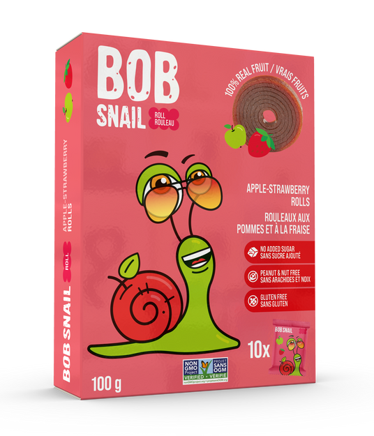 Bob Snail   Apple-Strawberry Rolls  100g