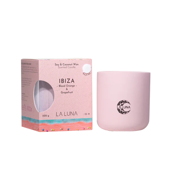LA LUNA    Soy & Coconut Candles    Ibiza Orange & Grapefruit Candle 220g