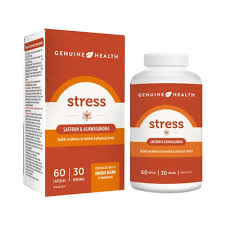 Genuine health    stress - saffron, ashwagandha and passionflower, 60 capsules