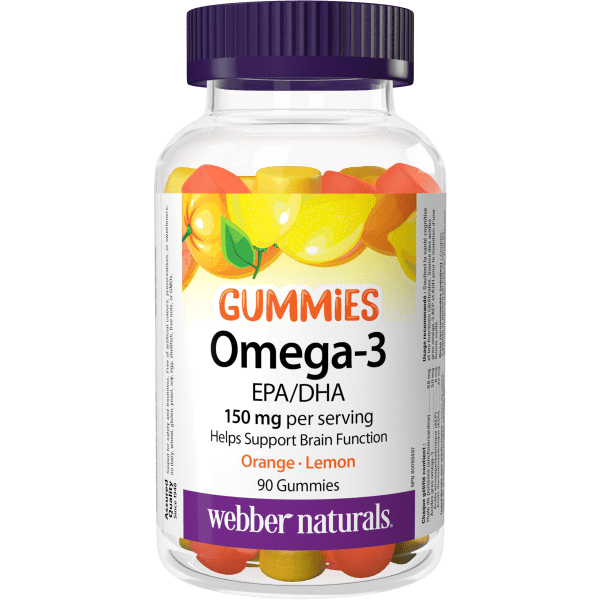 Webber Naturals - Omega-3 Gummies EPA/DHA 150 mg, Orange · Lemon - 90 Gummies