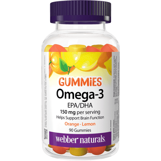 Webber Naturals - Omega-3 Gummies EPA/DHA 150 mg, Orange · Lemon - 90 Gummies