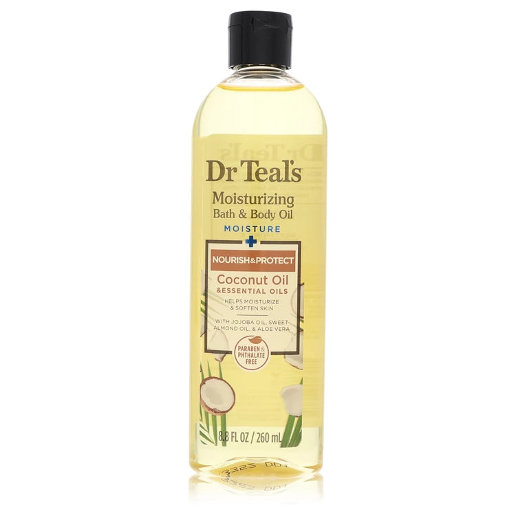 Dr Teal's Moisturizing Bath & Body Oil Nourishing Coconut Oil with Essensial Oils, Jojoba Oil, Sweet Almond Oil and Cocoa Butter By Dr Teal's 8.8 oz Nourishing Coconut Oil with Essensial Oils, Jojoba Oil, Sweet Almond Oil and Cocoa Butter