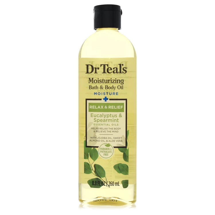 Dr Teal's Bath Additive Eucalyptus Oil Pure Epson Salt Body Oil Relax & Relief with Eucalyptus & Spearmint By Dr Teal's 8.8 oz Pure Epson Salt Body Oil Relax & Relief with Eucalyptus & Spearmint