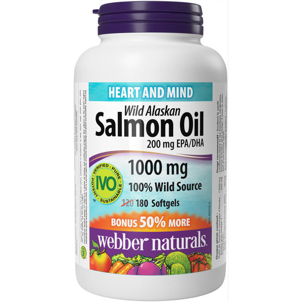 Webber Naturals - Wild Alaskan Salmon Oil 200 mg EPA/DHA 1000 mg - 120+60 Softgels