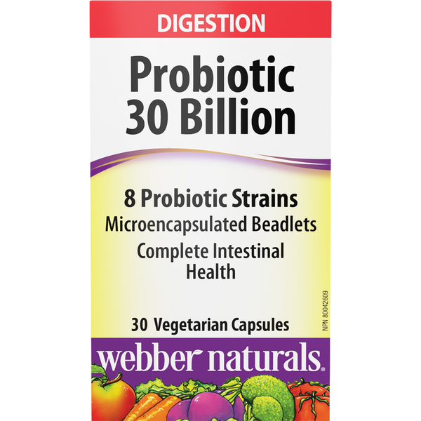 Webber Naturals - Probiotic 30 Billion 8 Probiotic Strains - 30 Vegetarian Capsules