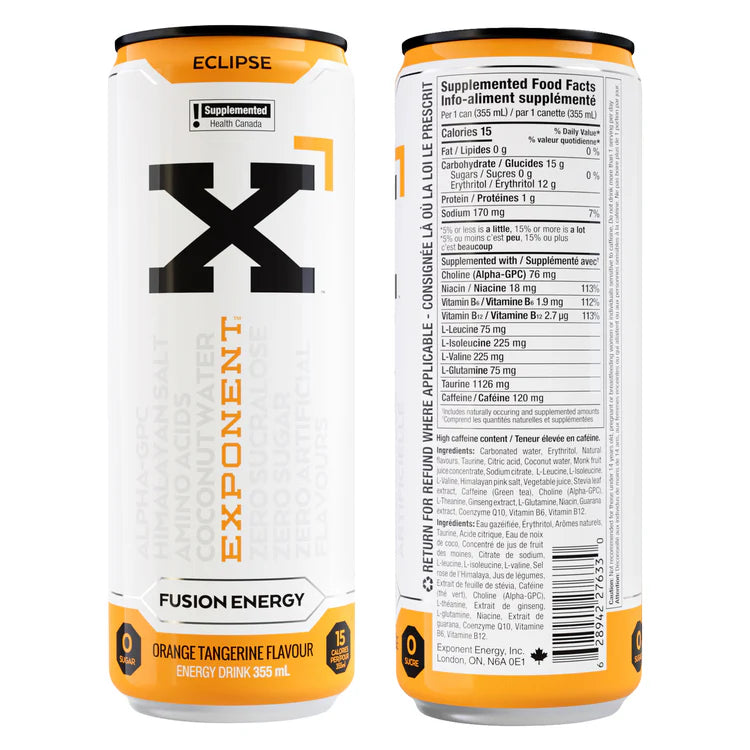 Exponent Energy    Exponent Energy Drink    Flavour: Eclipse 
Container Size: 355 mL    Pack of 12