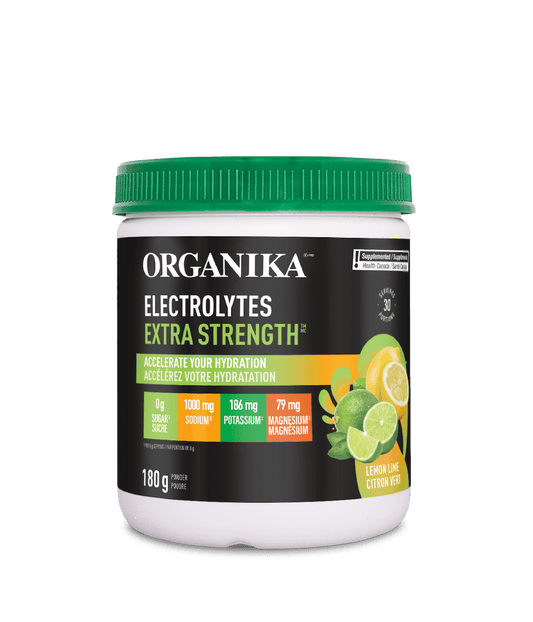 Organika   ELECTROLYTES EXTRA-STRENGTH LEMON LIME 180G