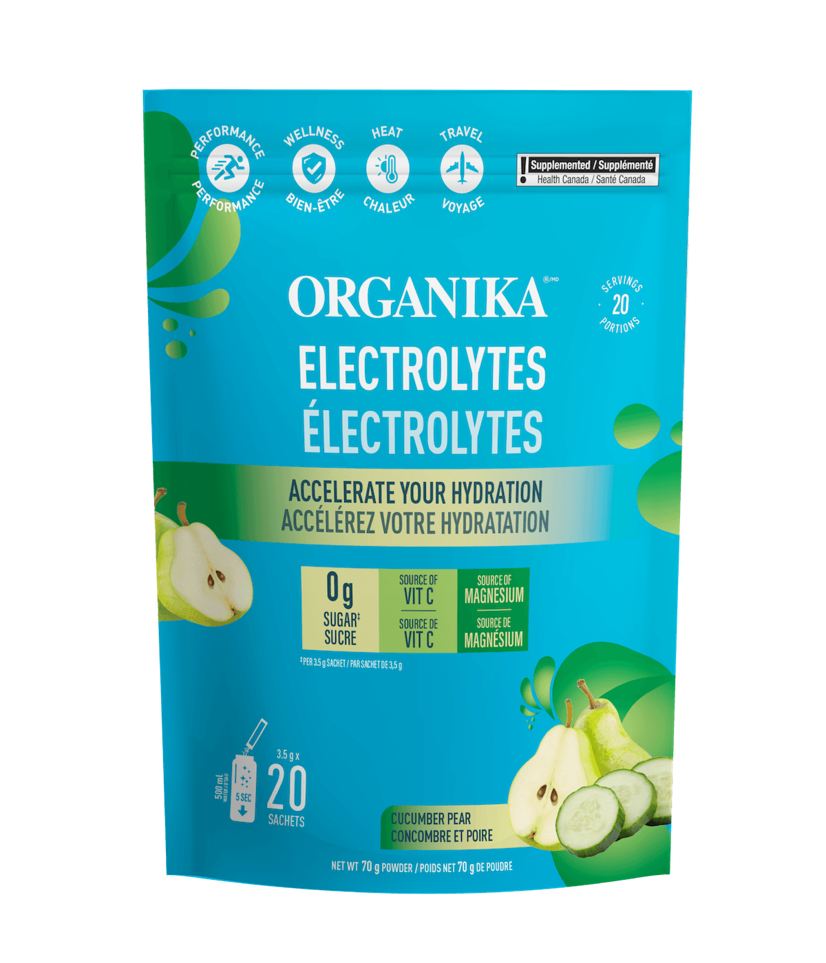 Organika   ELECTROLYTES CUCUMBER PEAR 3.5G 20BAG