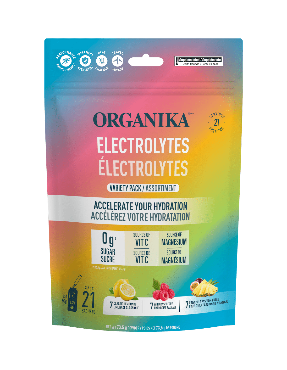Organika   ELECTROLYTES VARIETY PACK   73.5G  ( 21 X 3.5g )