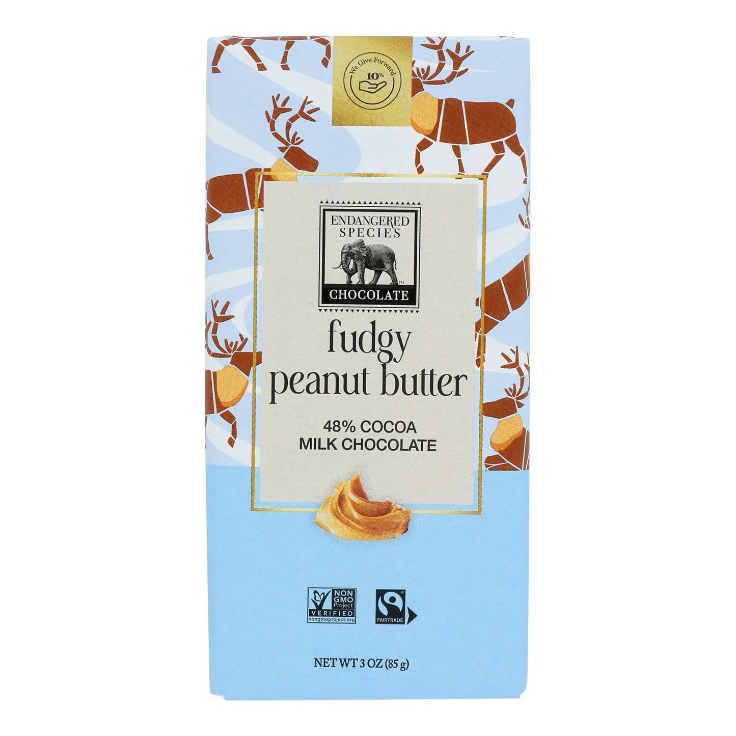 ENDANGERED SPECIES - Fudgy Peanut Butter, 48% Milk Chocolate      85g