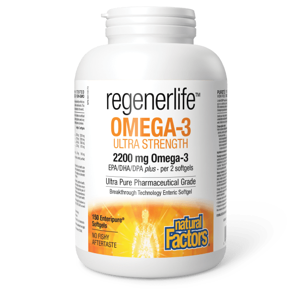 Natural Factors Omega-3 Ultra Strength, RegenerLife 150ep softgels