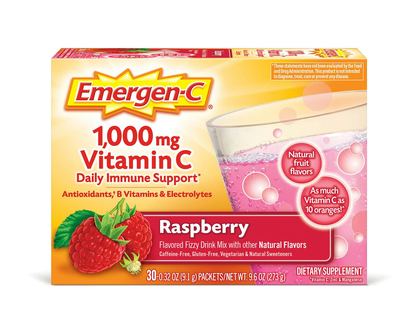 EMERGEN C 1000MG RASPBERRY PK 30 POWDER PACKET