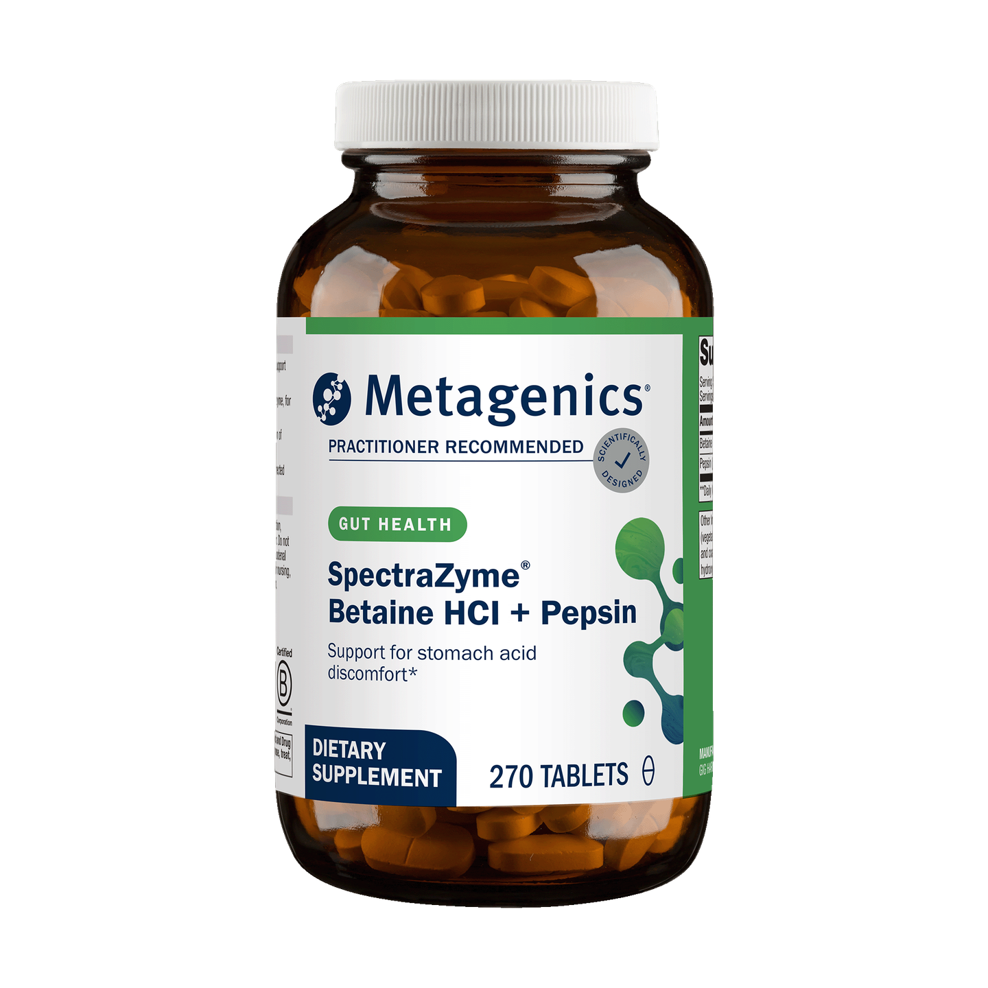 Metagenics SpectraZymeBetaine HCI + Pepsin Enzymes   270Tablets