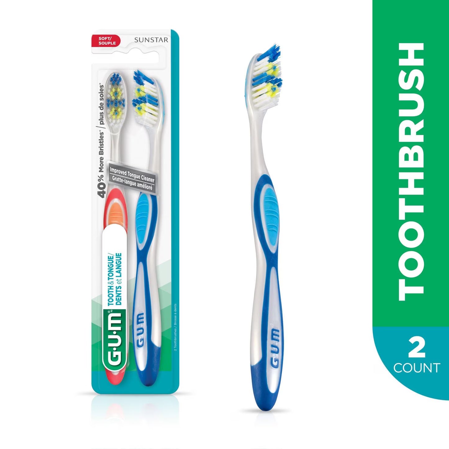 GUM TOOTH & TONGUE TOOTHBRUSH MD 2