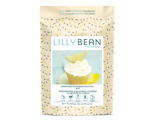 LILLY BEAN    Gluten Free Vegan Baking Mix & Frosting    LILLY BEAN    Gluten Free Vegan Baking Mix & Frosting    Lemon Buttercream Frosting 340g