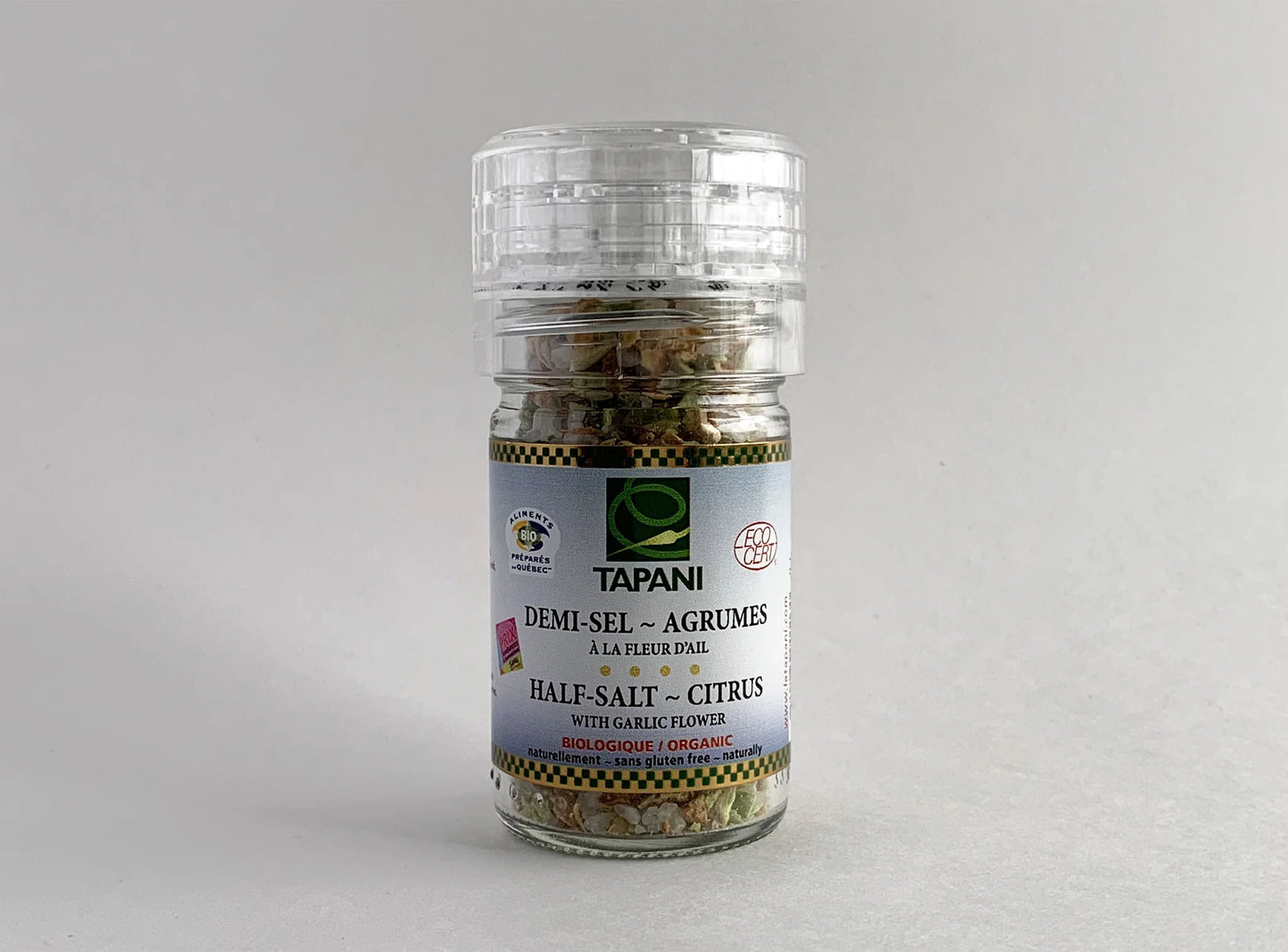 LA FINE FLEUR DE TAPANI   -  Half - salt, Citrus with garlic flower (salt grinder)   40g