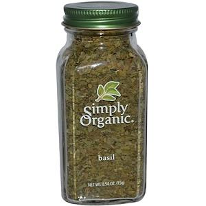 SIMPLY ORGANIC -    Basil Leaf, Organic (c/s) (glass bottle)    15g