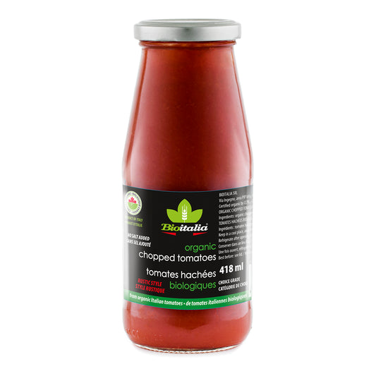 BIOITALIA BREAD STICKS -   Tomatoes, Chopped, Rustic Style, Organic (bottle)    418ml