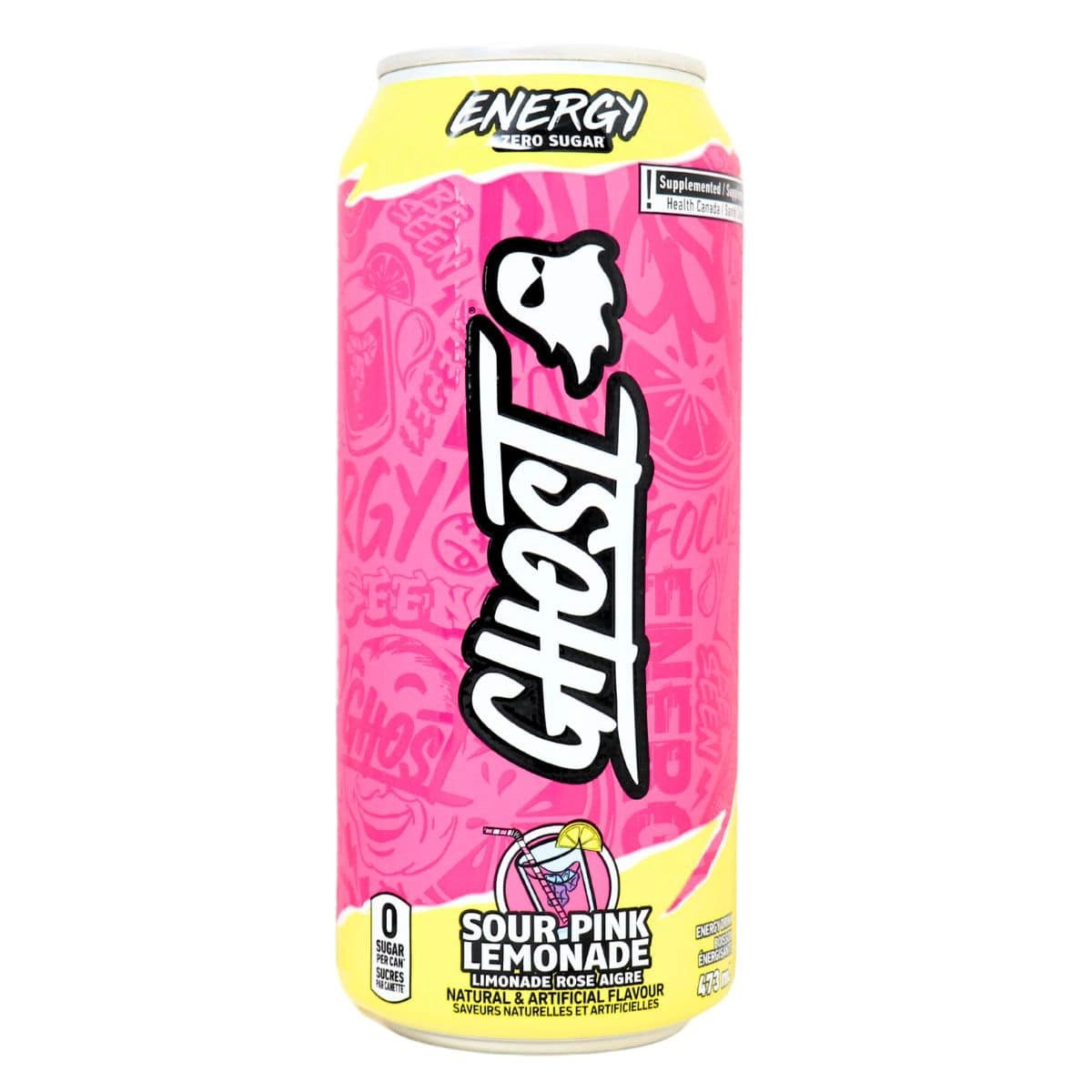 Ghost    Ghost Energy    Flavour: Sour Pink Lemonade 
Container Size: 473 mL    Pack of 12