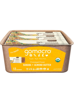 GOMACRO PROTEIN BARS    Banana & Almond Butter  12X 65g