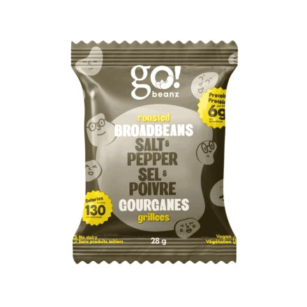 Go Nutrition by Jimmy Sévigny    Go Nutrition Broad Beanz    Flavour: Salt and Pepper 
Container Size: 28 g    Pack of 24