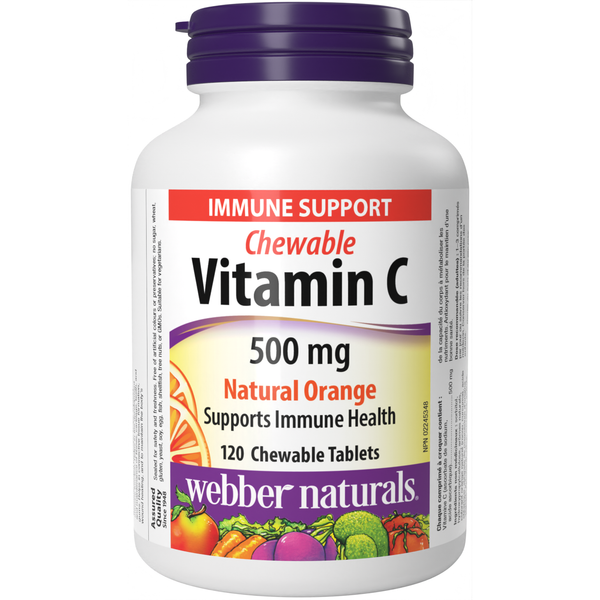 Webber Naturals - Chewable Vitamin C Natural Orange - 120 Chewable Tablets