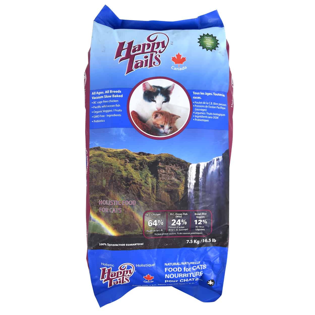 HAPPY TAILS - Dry Cat Food, Chicken (wheat/gluten free)    7.5kg