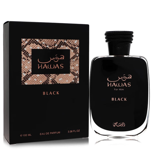 Hawas Black Eau De Parfum Spray By Rasasi 3.3 oz Eau De Parfum Spray
