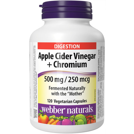 Webber Naturals - Apple Cider Vinegar + Chromium - 120 Vegetarian
Capsules