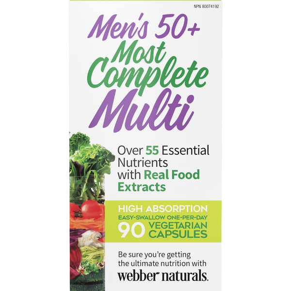Webber Naturals - Most Complete Multi for Men 50+ - 90 Vegetarian Capsules
