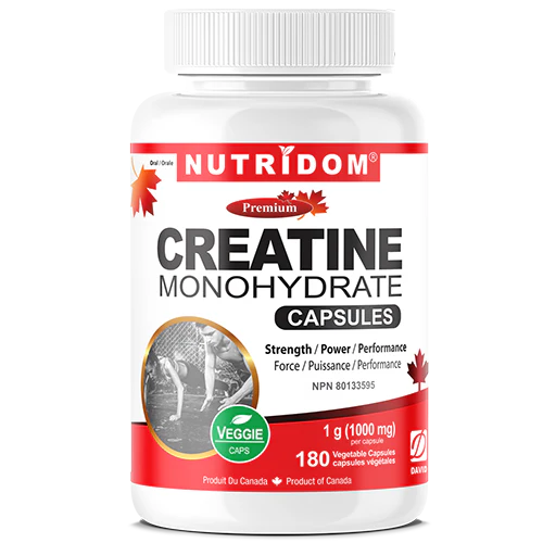 NUTRIDOM®    Creatine Monohydrate 180 Vcaps  - NEW