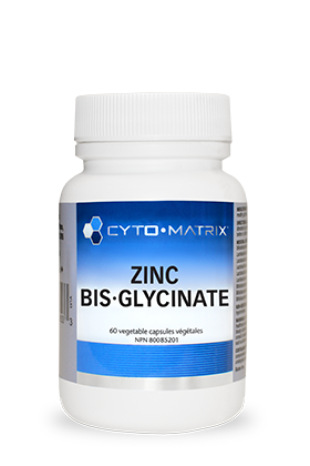 Cyto-Matrix Zinc Bis-Glycinate – 25mg Full Chelate 60 v-caps