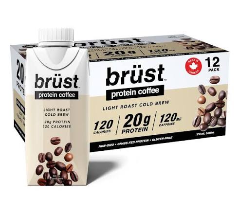 Brüst   Light Roast Cold Brew Coffee   Cold-Brew Protein Drink   Case of 12x330ml - Brust