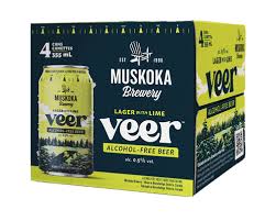 MUSKOKA BREWERY -  Veer Lager with Lime (vegan)    4pk