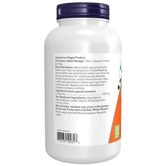 NOW    L-Arginine 550mg 100caps