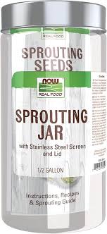 NOW_Glass Sprouting Jar 1.89L with steel mesh lid 6 per case