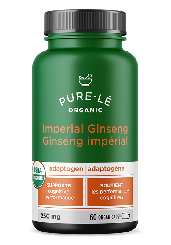 Pure-l?    Pure-l? Organic Organicaps    Flavour: Imperial Ginseng 
Container Size: 60 Count    Each